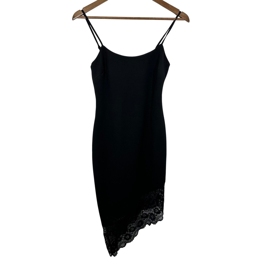 Next Up‎ Little Black Dress Cocktail Party Lace Asymmetric Hem Mini Dress